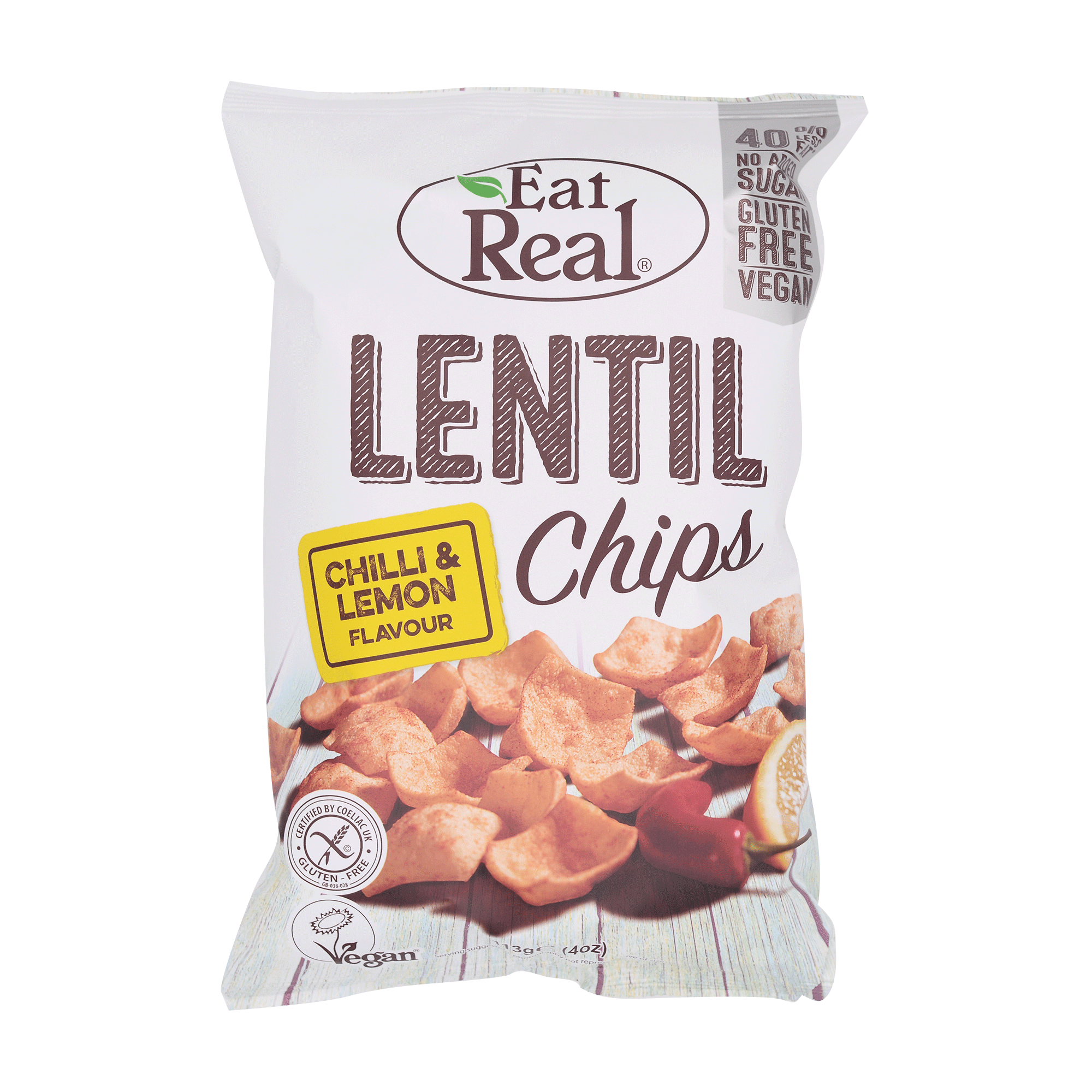 EAT REAL Lentil Chips Chilli Lemon 113g - Longdan Online Supermarket