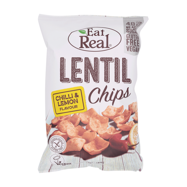 EAT REAL Lentil Chips Chilli Lemon 113g - Longdan Online Supermarket