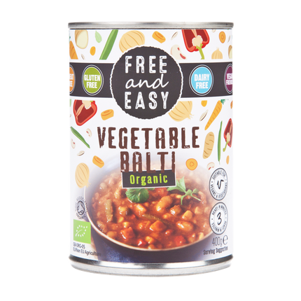 Free and Easy ORG Vegetable Balti 400g - Longdan Online Supermarket