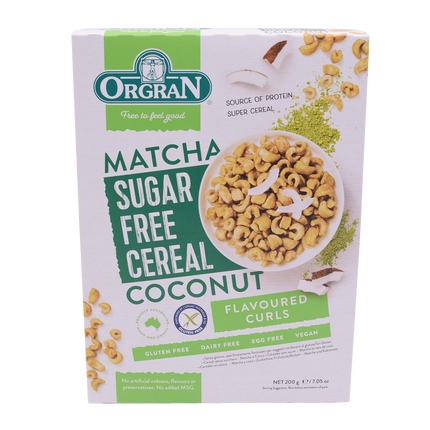ORGRAN - Gluten Free Sugar Free Matcha & Coconut Cereal 200g - Longdan Online Supermarket