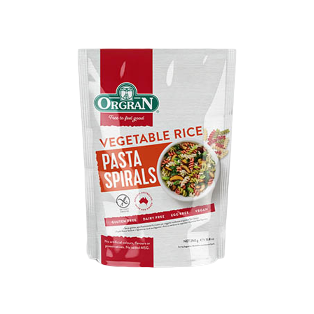 ORGRAN - Gluten Free Vegetable Rice Spirals Wheat & Gluten Free 250g - Longdan Official Online Store