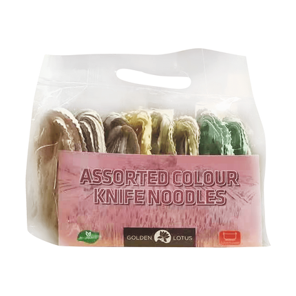Golden Lotus Assorted Color Knife Noodles 400g (Case 20)