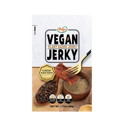 Hoya Vegan Jerky- Classic Black Pepper Flavour 50g (Case 48)
