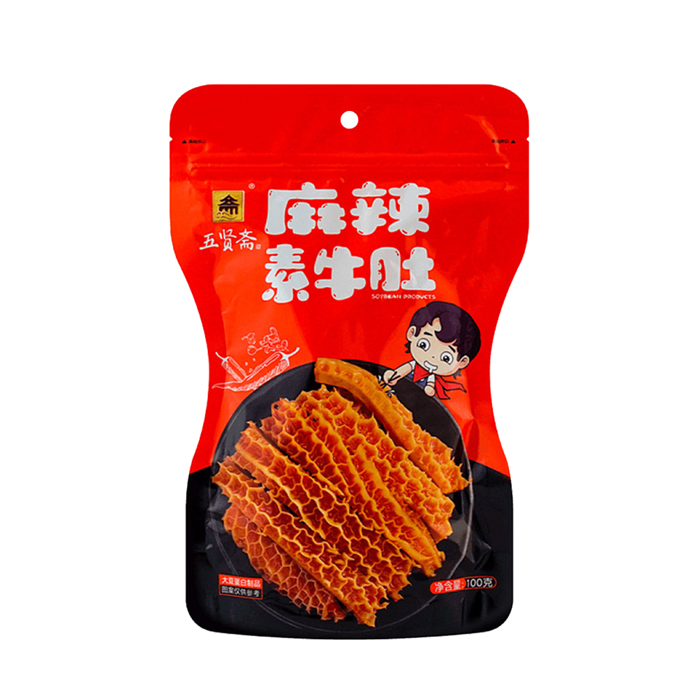 WUXIANZHAI Vegetarian Tripe - Hot & Spicy 100g (Case 25)