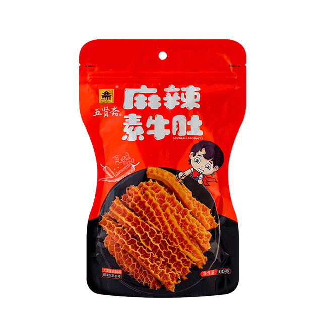 WUXIANZHAI Vegetarian Tripe - Hot & Spicy 100g (Case 25)
