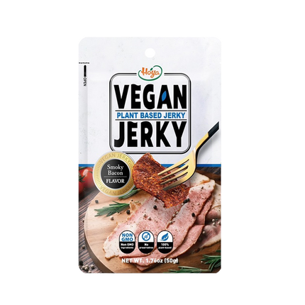 Hoya Vegan Jerky- Smoky Bacon Flavour 50g (Case 48)