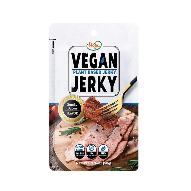 Hoya Vegan Jerky- Smoky Bacon Flavour 50g (Case 48)