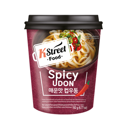 K STREET FOOD Cup Udon Spicy Flavor 192g (Case 12)