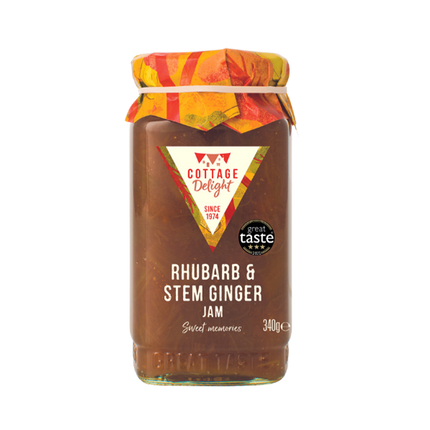 COTTAGE DELIGHT Rhubarb & Stem Ginger Jam 340g - Longdan Official
