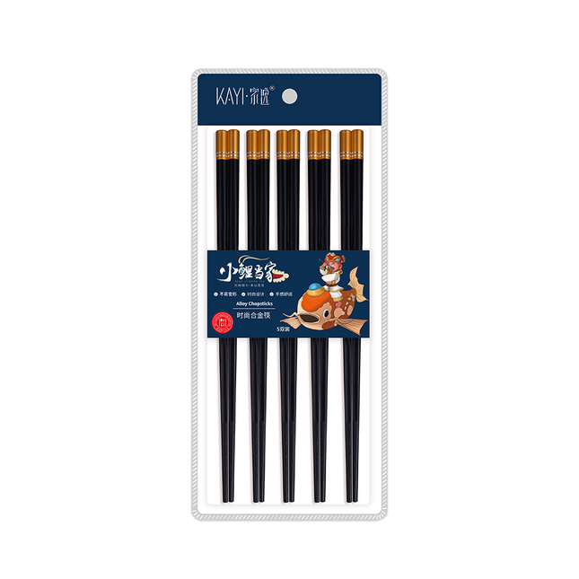 KAYI Gold Alloy Chopsticks 24.3cm 5P (Case 60)
