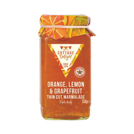 COTTAGE DELIGHT Orange, Lemon & Grapefruit Thin Cut Marmalade 350g - Longdan Official