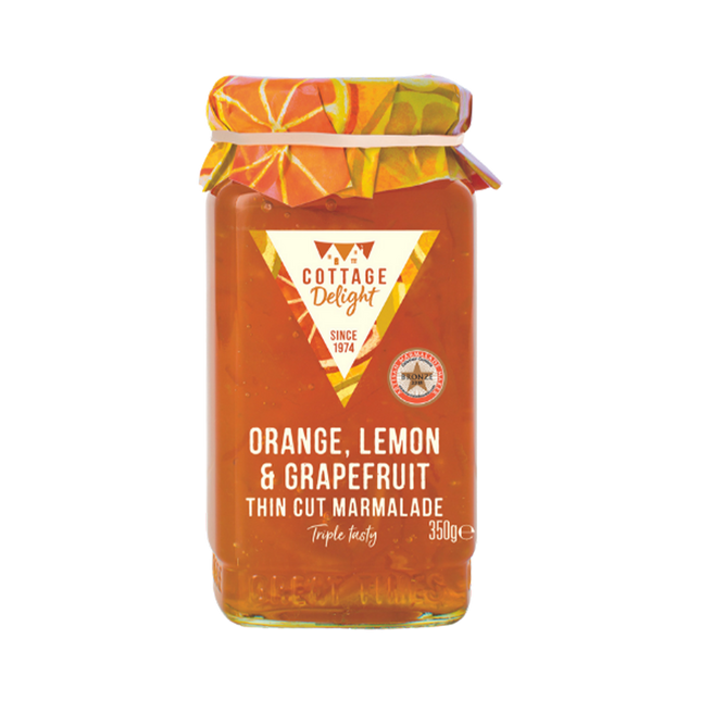 COTTAGE DELIGHT Orange, Lemon & Grapefruit Thin Cut Marmalade 350g - Longdan Official