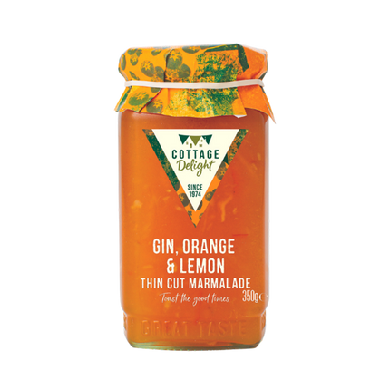 COTTAGE DELIGHT Gin, Orange & Lemon Thin Cut Marmalade 350g - Longdan Official