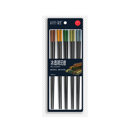 KAYI Iced Amber Alloy Chopsticks 24.3cm 5P (Case 60)