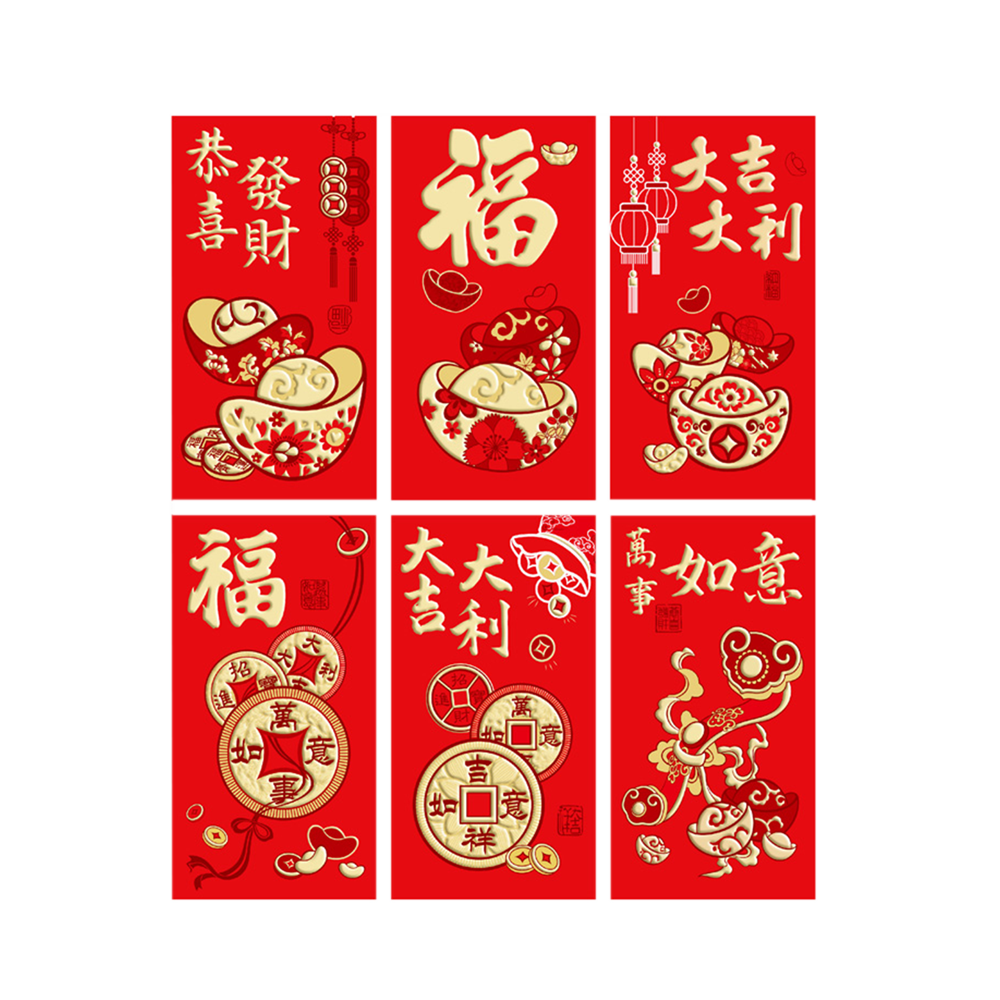 Longdan Chinese Red Envelope 6pcs (Case 1440)