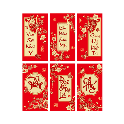Longdan Vietnamese Red Envelope 6pcs (Case 800)