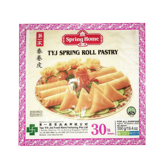 TEE YIH JIA 10in Spring Rolls Pastry 550g (Case 30)