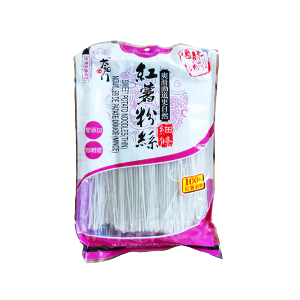 TAI YANG MEN 100% Sweet Potato Noodles Thin 500g - Longdan Official