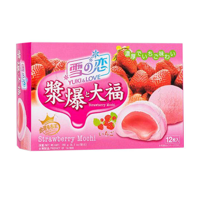 YUKI & LOVE Strawberry Flavoured Mochi 180g - Longdan Official