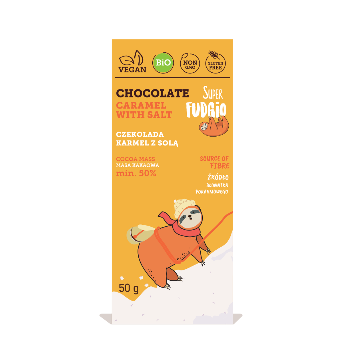 Super Fudgio Organic & Vegan Chocolate caramel with salt 50g - Longdan Online Supermarket