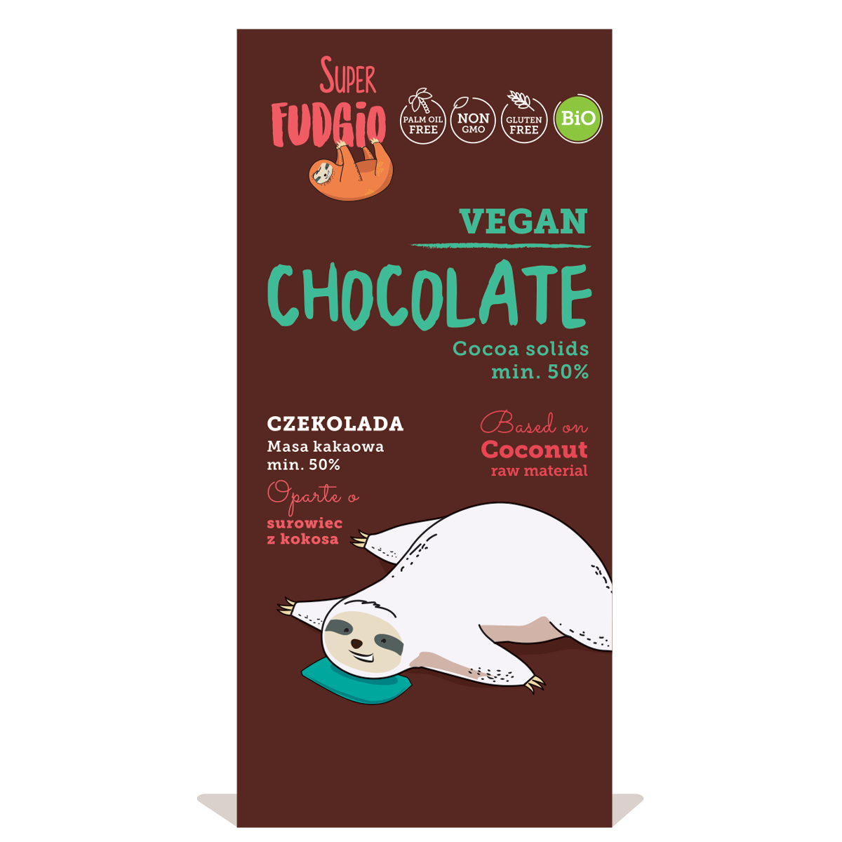 Super Fudgio Organic & Vegan Coconut chocolate with cane sugar plain 80g - Longdan Online Supermarket