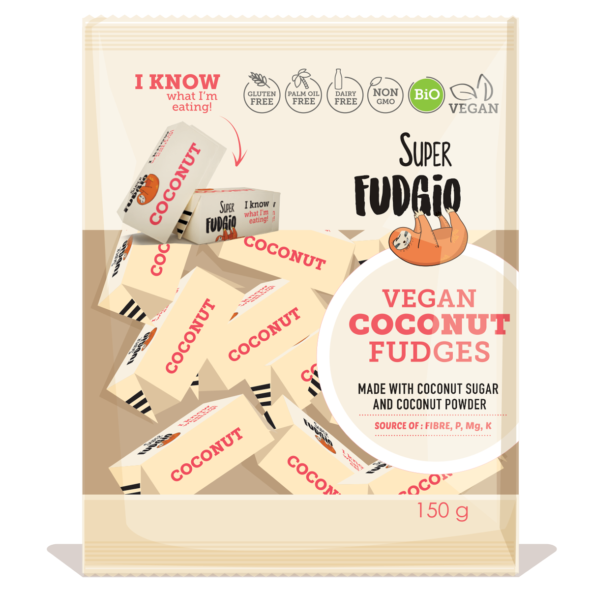 Super Fudgio Organic & Vegan Coconut Fudge 150g - Longdan Online Supermarket
