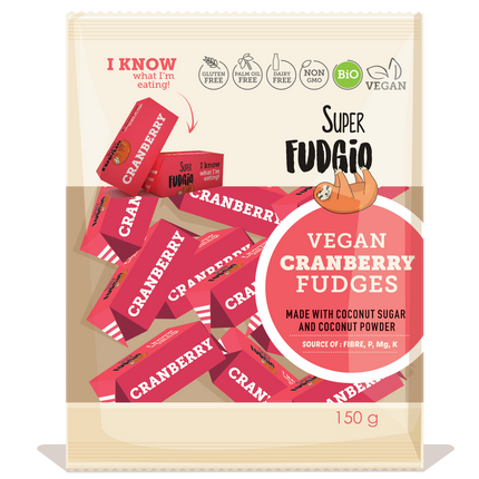 Super Fudgio Organic & Vegan Cranberry Fudge 150g - Longdan Online Supermarket