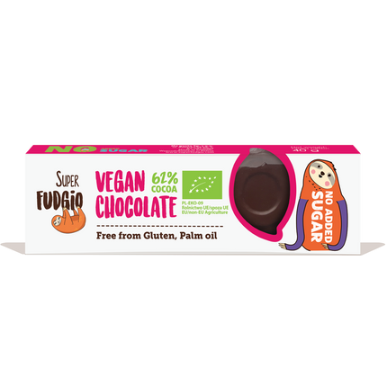 Super Fudgio Organic & Vegan Coconut chocolate no-sugar bar 40 g - Longdan Online Supermarket