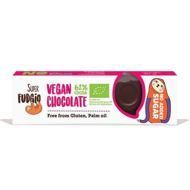 Super Fudgio Organic & Vegan Coconut chocolate no-sugar bar 40 g - Longdan Online Supermarket