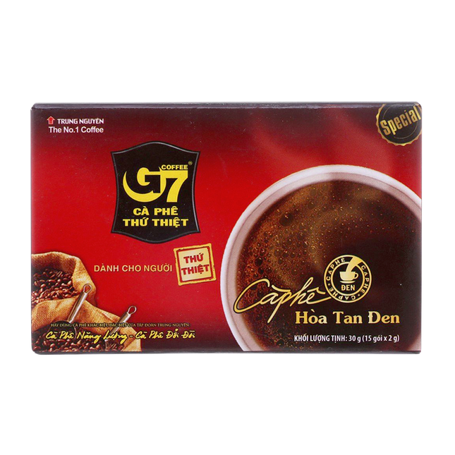 Trung Nguyen G7 Pure Black Coffee 30g (2gx15) - Longdan Official Online Store