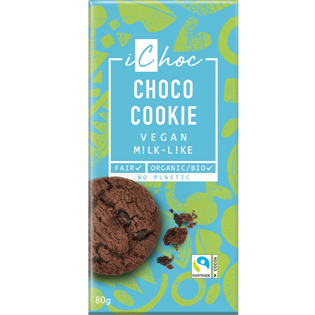 ICHOC Organic Chocolate Bar Choco Cookie 80g - Longdan Official