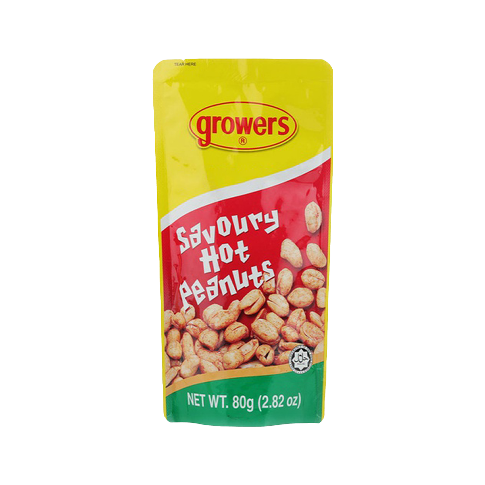 Growers Peanuts Savoury Hot 80G (Case 24)