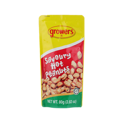 Growers Peanuts Savoury Hot 80G (Case 24)