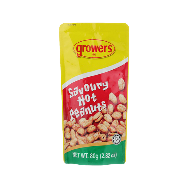 Growers Peanuts Savoury Hot 80G (Case 24)