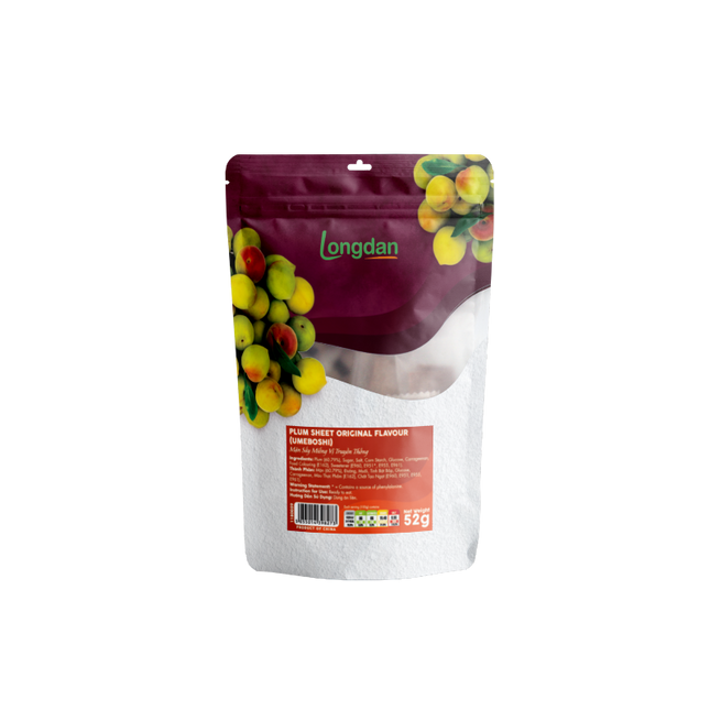 Longdan Plum Sheet Original flavour (umeboshi) 52g (Case 24)
