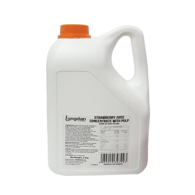 Longdan Strawberry Juice Concentrated with Pulp 2.5kg (Case 6)
