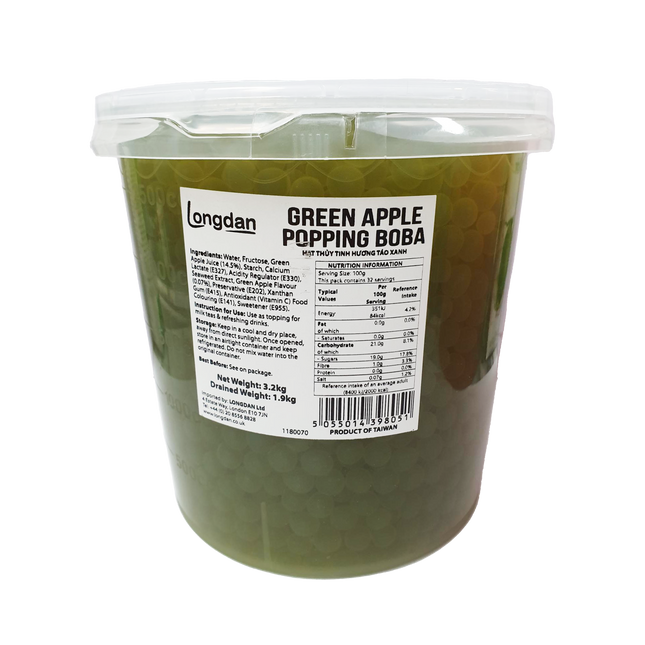 Longdan Green Apple  Popping Boba 3.2kg (Case 4)