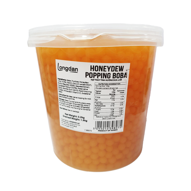 Longdan Honeydew Popping Boba 3.2kg (Case 4)