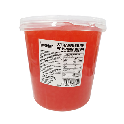 Longdan Strawberry Popping Boba 3.2kg (Case 4)
