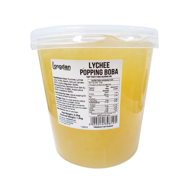 Longdan Lychee Popping Boba 3.2kg (Case 4)