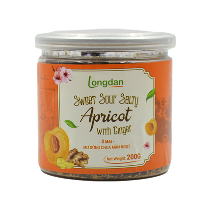 Longdan Sweet Sour Salty Apricot With Ginger 200g (Case 24)
