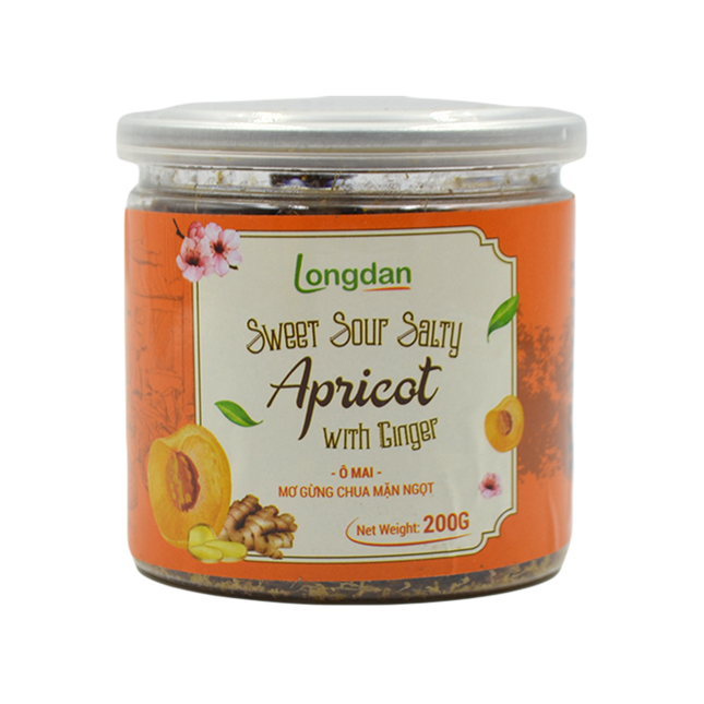 Longdan Sweet Sour Salty Apricot With Ginger 200g (Case 24)