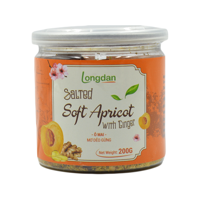Longdan Salted Soft Apricot With Ginger 200g (Case 24)