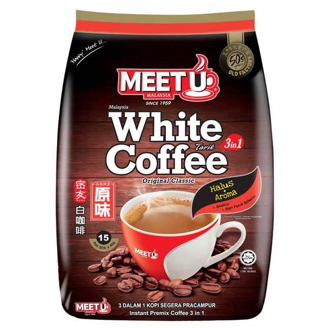 MEETU White Coffee 3in1 600g (Case 24)