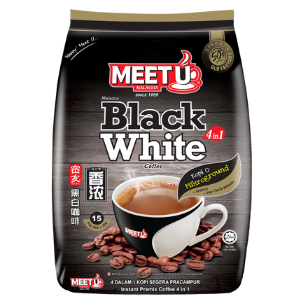 MEETU Black White Coffee 4in1 600g (Case 24)