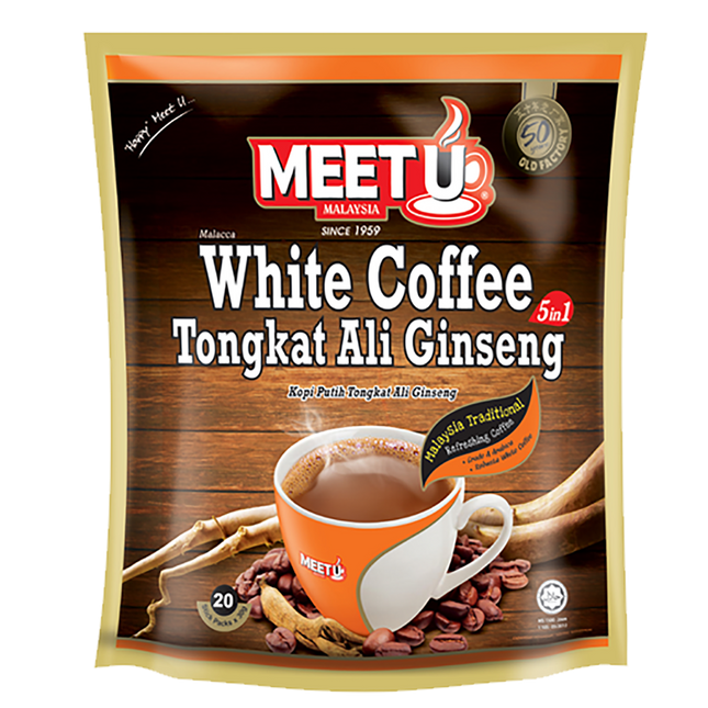 MEETU White Coffee Tongkat Ali Ginseng 5in1 504g (Case 20)
