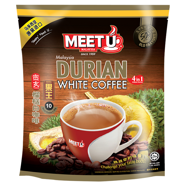 MEETU Durian White Coffee 4in1 300g (Case 24)