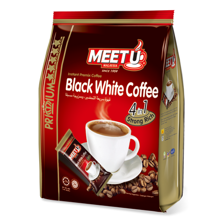 MEETU Primium Black White Coffee 4in1 400g (Case 24)