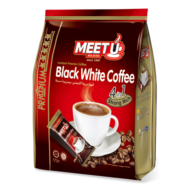 MEETU Primium Black White Coffee 4in1 400g (Case 24)
