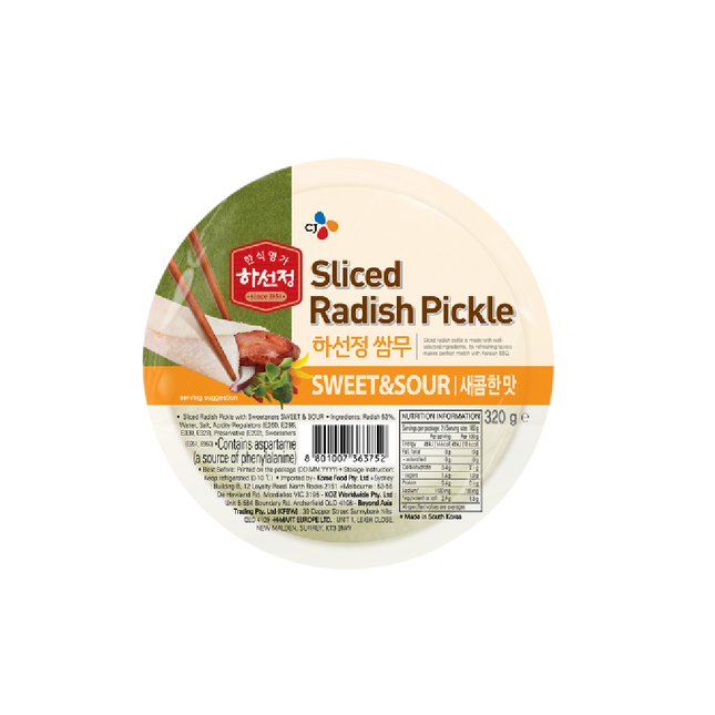 CJ Sliced Wrapping Radish Pickled Sweet Sour 320g (Case 12)